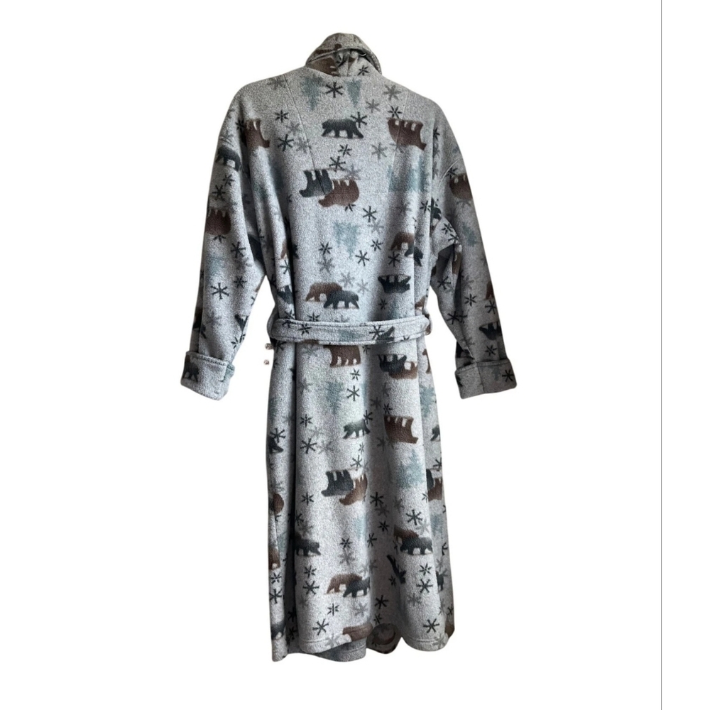 Erika Taylor Country Medium Fleece Long Robe Bear Snowflake Cozy Southwestern - Picture 2 of 13